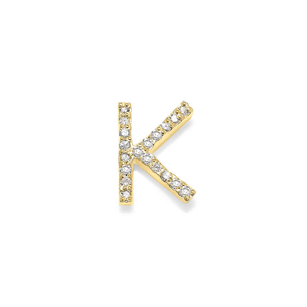 Diamond Initial Post Earring - Gold