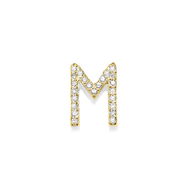 Diamond Initial Post Earring - Gold