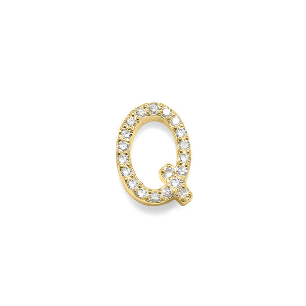 Diamond Initial Post Earring - Gold