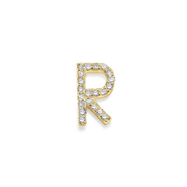 Diamond Initial Post Earring - Gold