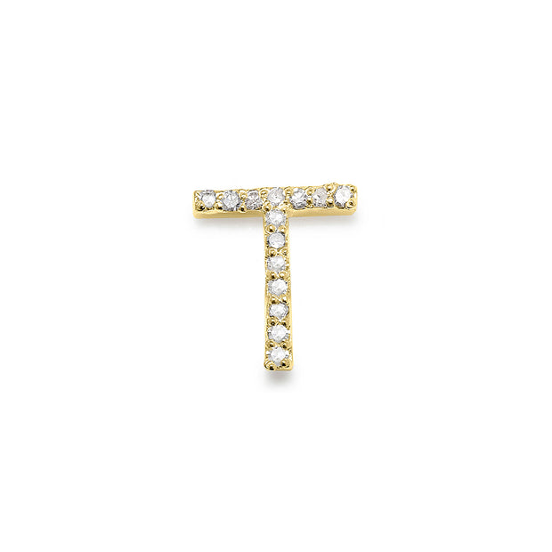 Diamond Initial Post Earring - Gold