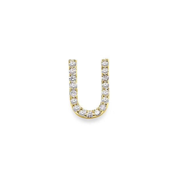 Diamond Initial Post Earring - Gold