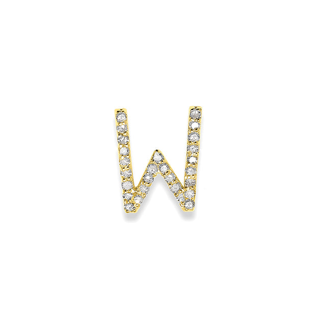 Diamond Initial Post Earring - Gold