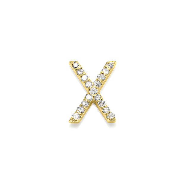 Diamond Initial Post Earring - Gold