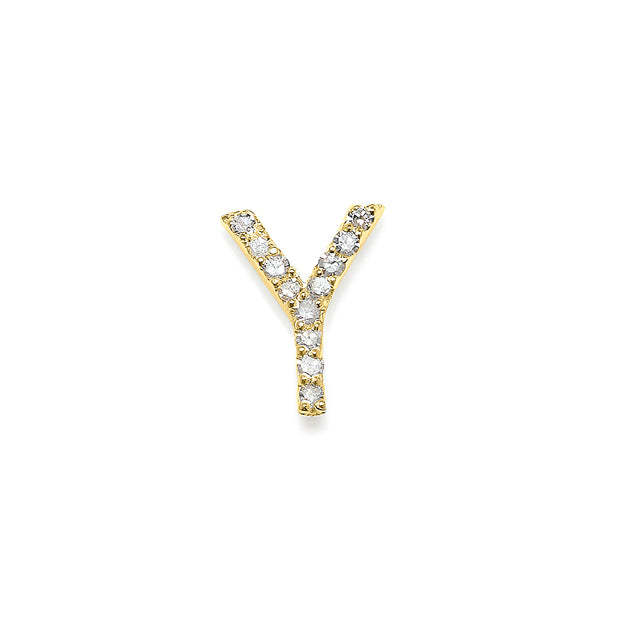 Diamond Initial Post Earring - Gold