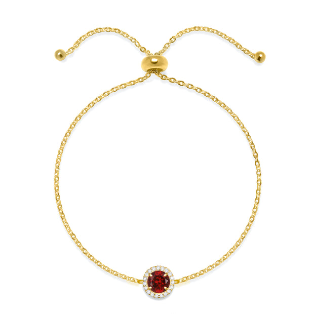 Birthstone & Diamond Bracelet- January Garnet