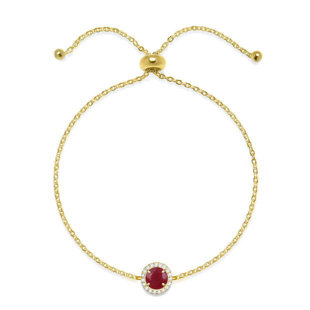 Birthstone & Diamond Bracelet- July Ruby