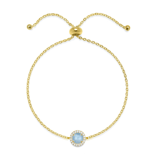 Birthstone & Diamond Bracelet- March Aquamarine