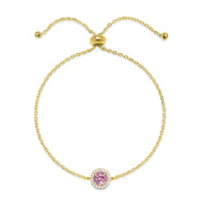 Birthstone & Diamond Bracelet- October Pink Topaz