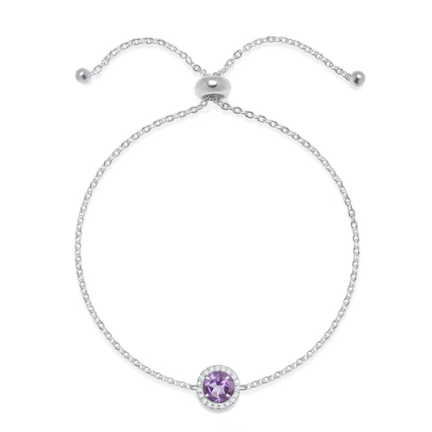 Birthstone & Diamond Bracelet- February Amethyst