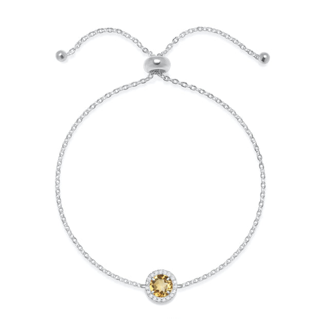 Birthstone & Diamond Bracelet- November Citrine