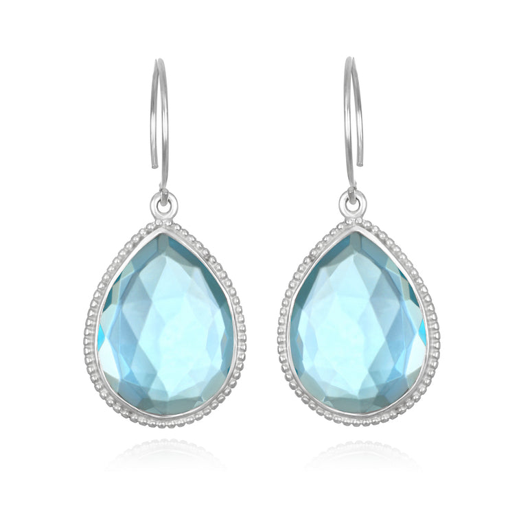 Beaded Teardrop Earring-Blue