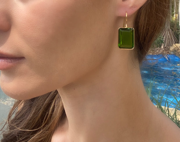 Emerald Cut Valencia-Magenta Gold