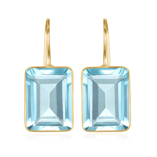 Emerald Cut Valencia-Sky Blue Gold