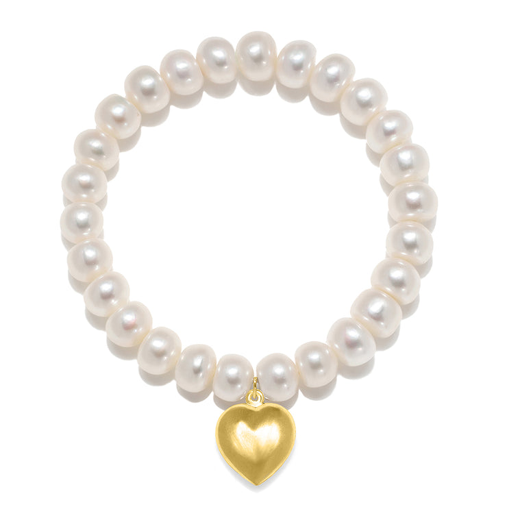 Paparazzi Cutely Crushing White Pearl and Heart Bracelet