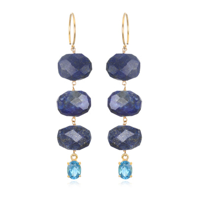 Lapis & London Blue Topaz Dangle Earrings