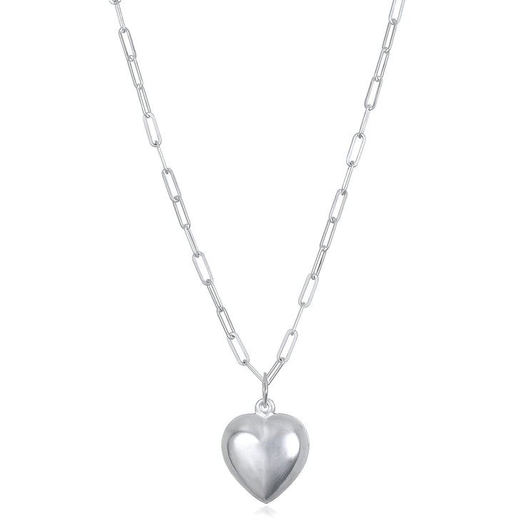 Heart Charm Paperclip Necklace