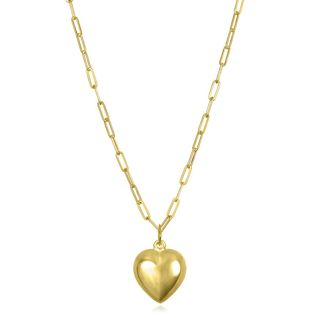 Heart Charm Paperclip Necklace