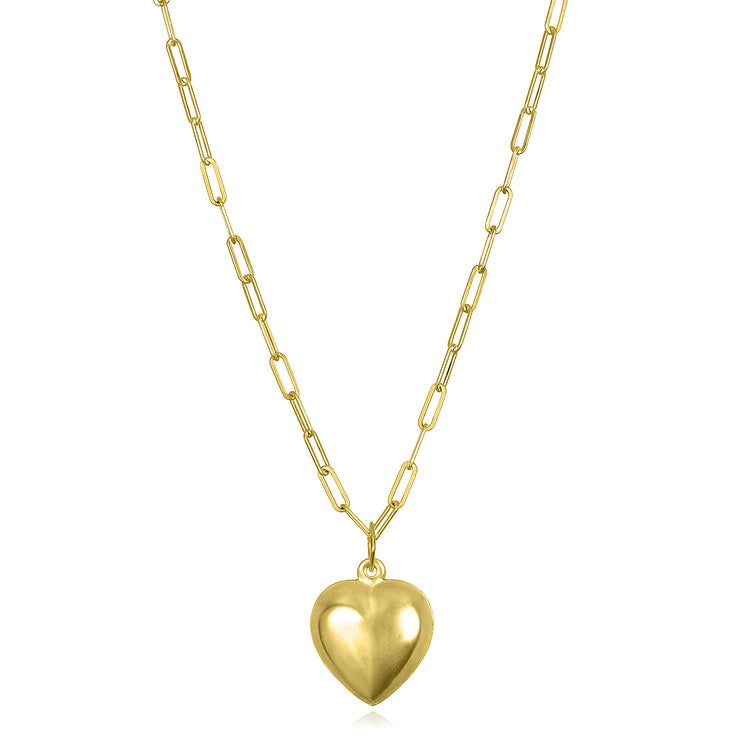 Heart Charm Paperclip Necklace