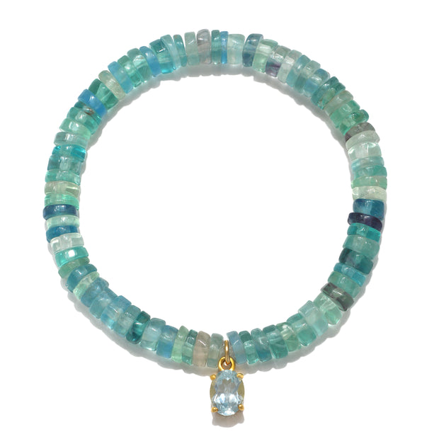 Fluorite & Topaz Beaded Bracelet