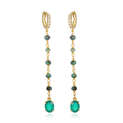 Huggie Gemstone Earring - Emerald