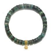 Star & Heishi Beaded Bracelet - Emerald