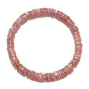 Heishi Beaded Bracelet - Rhodochrosite
