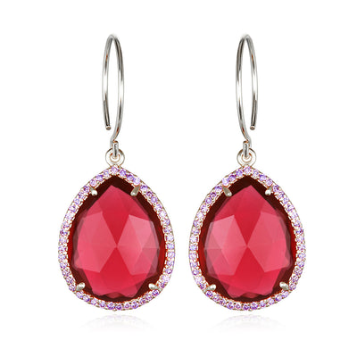 Paris Gem Teardrop - Ruby Silver