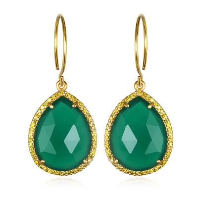 Paris Gem Teardrop - Emerald Gold