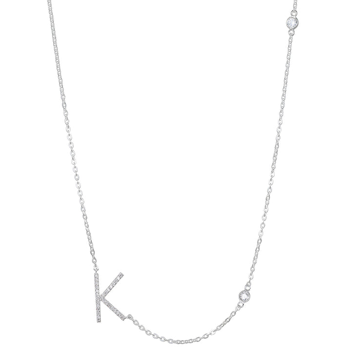 Statement Sparkle Initial Necklace-Gold and Silver – Amelia Rose