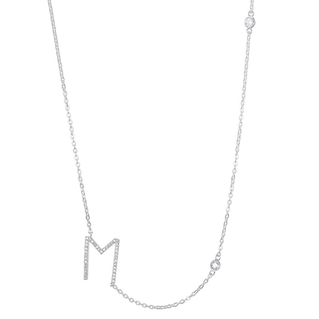 Statement Sparkle Initial Necklace-Gold and Silver