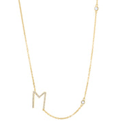Statement Sparkle Initial Necklace-Gold and Silver