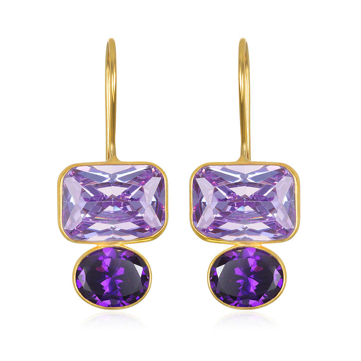 Valencia Earring-Violet Purple Gold