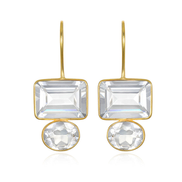 Valencia Earring-Clear Gold