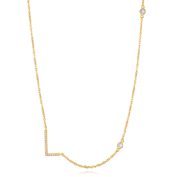 Statement Sparkle Initial Necklace-Gold and Silver