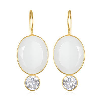 Valencia Grand Oval Earring-Lily Gold