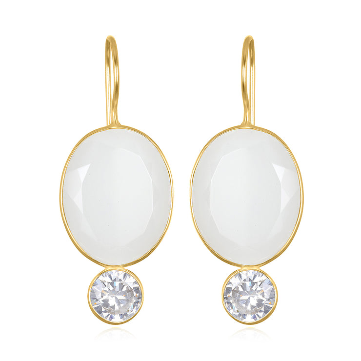 Valencia Grand Oval Earring-Lily Gold