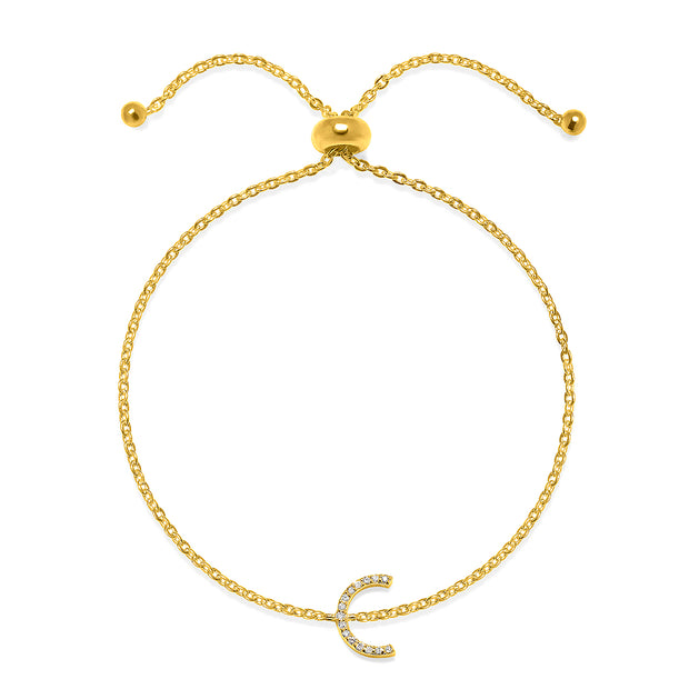 Diamond Initial Bracelet Gold