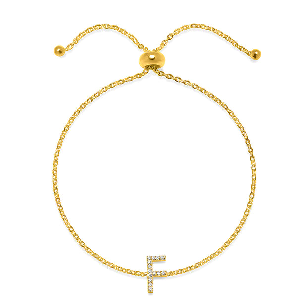 Diamond Initial Bracelet Gold