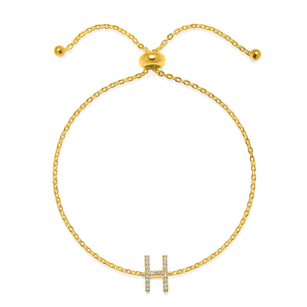 Diamond Initial Bracelet Gold