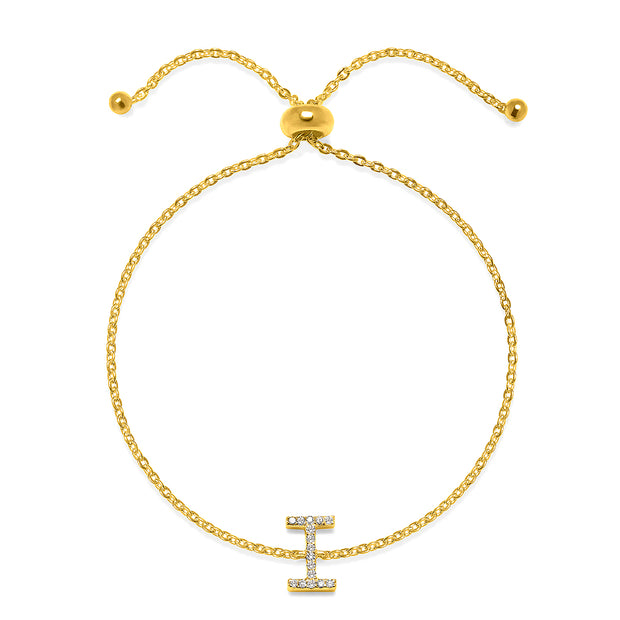 Diamond Initial Bracelet Gold