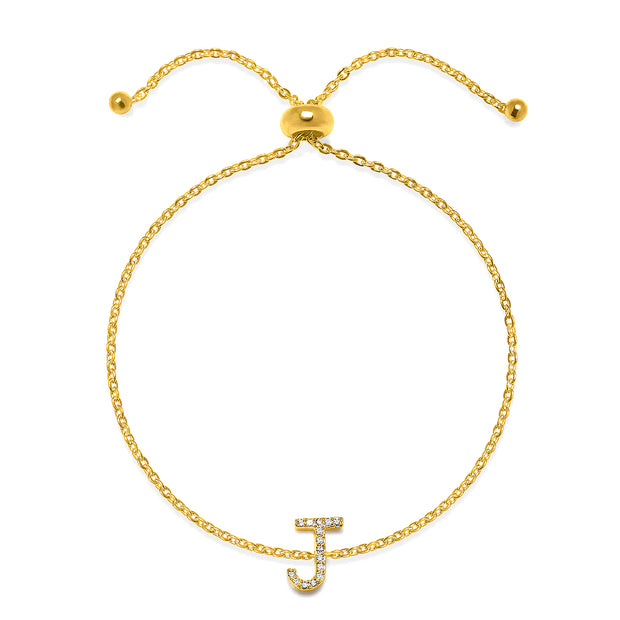 Diamond Initial Bracelet Gold