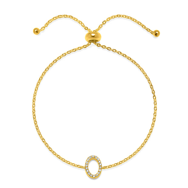 Diamond Initial Bracelet Gold