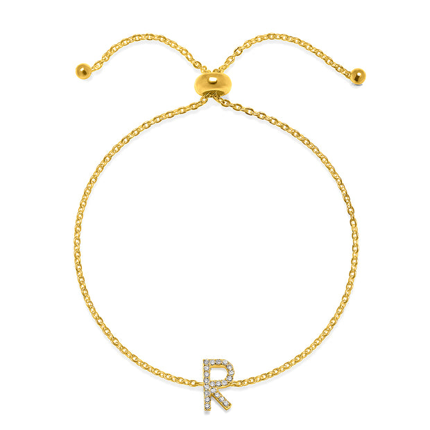 Diamond Initial Bracelet Gold