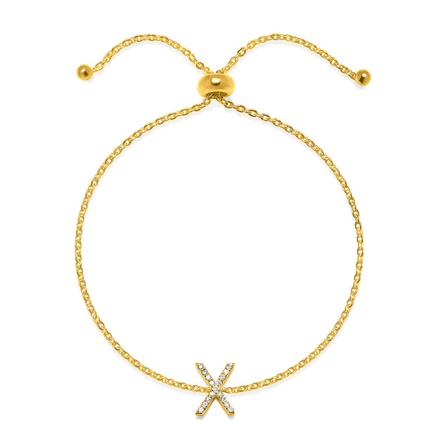 Diamond Initial Bracelet Gold