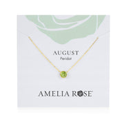 Birthstone Solitaire Necklace-August Peridot