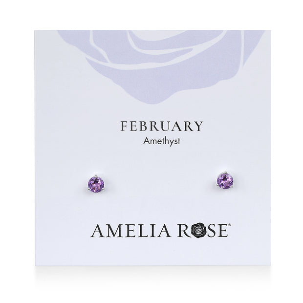 Birthstone Earring-February Amethyst