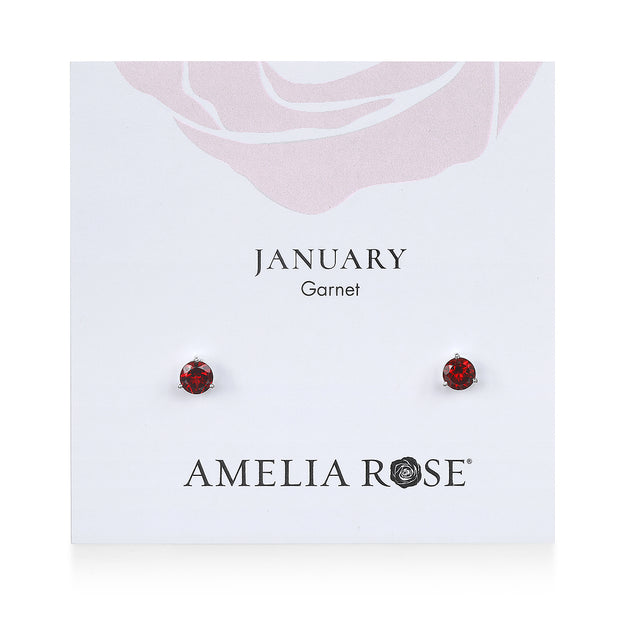 Birthstone Earring-January Garnet