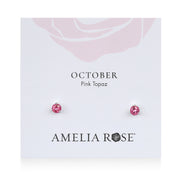 Birthstone Earring-October Pink Topaz