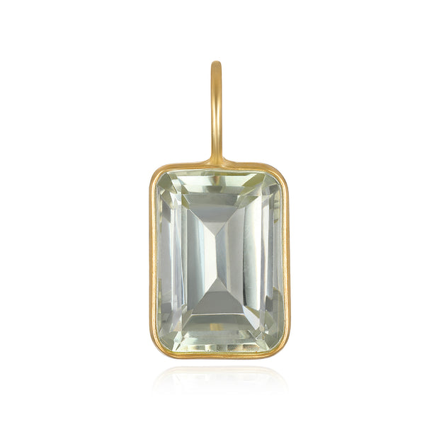 Green Amethyst Emerald Cut Charm